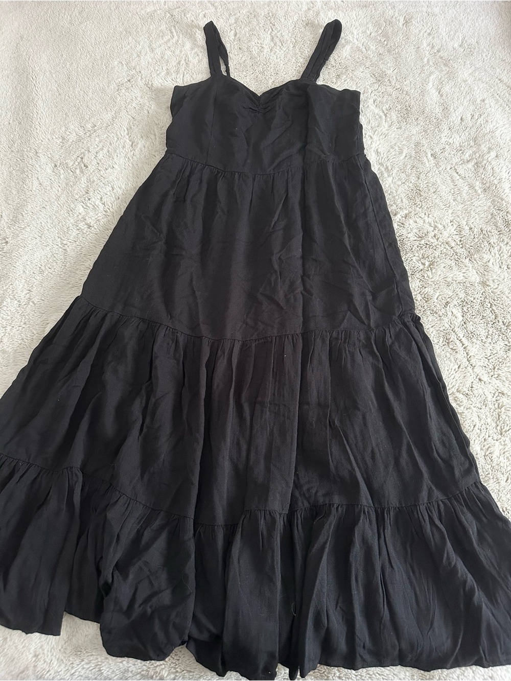 BE COOL Black Tiered Maxi Dress with Straps